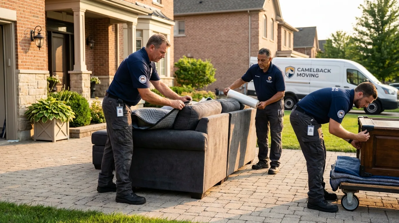 Large estate moving crew wrapping furniture in New Bloomfield, PA
